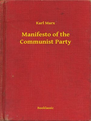 cover image of Manifesto of the Communist Party